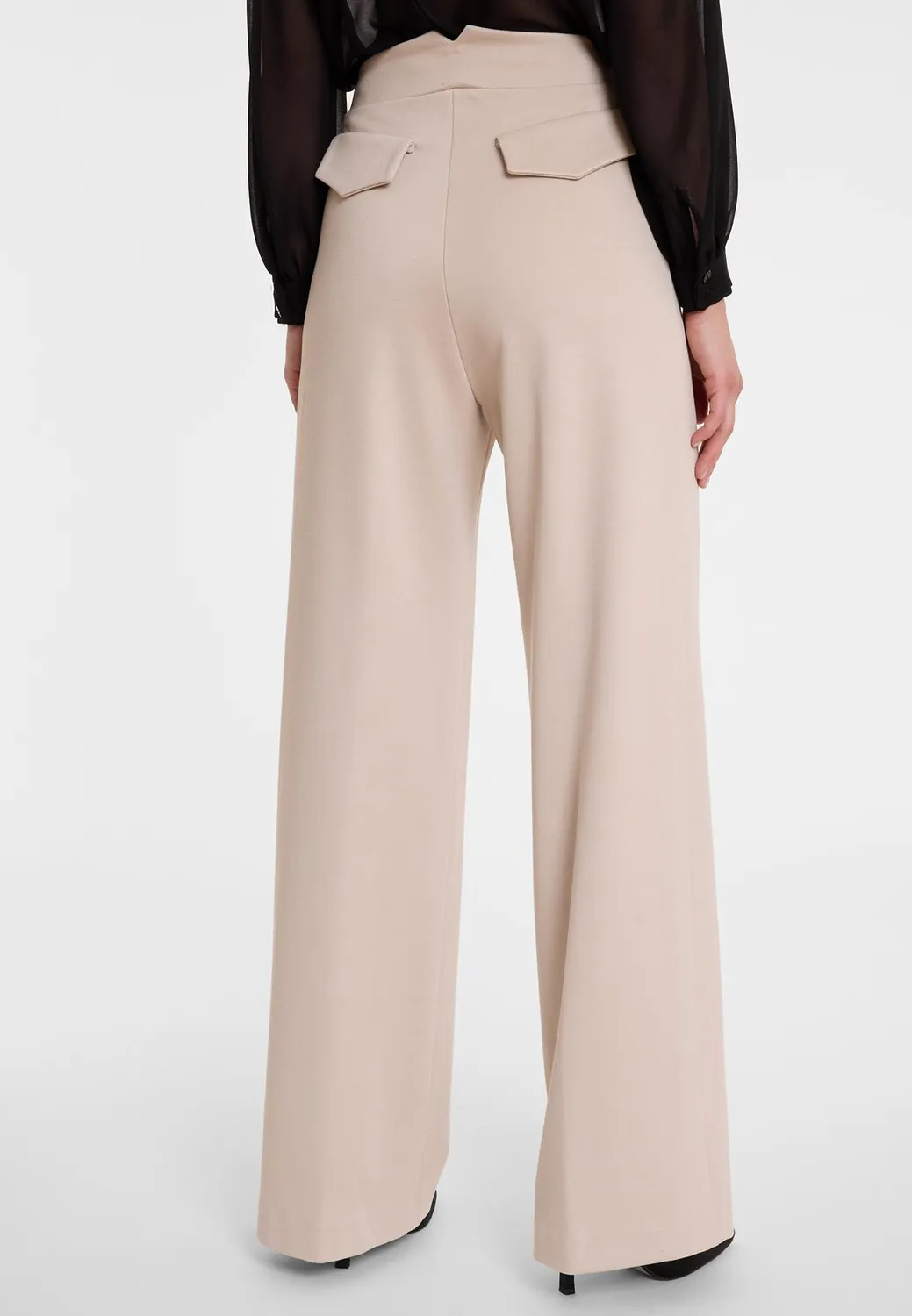 Ana Alcazar Aino pantaloni palazzo ecru pieghe