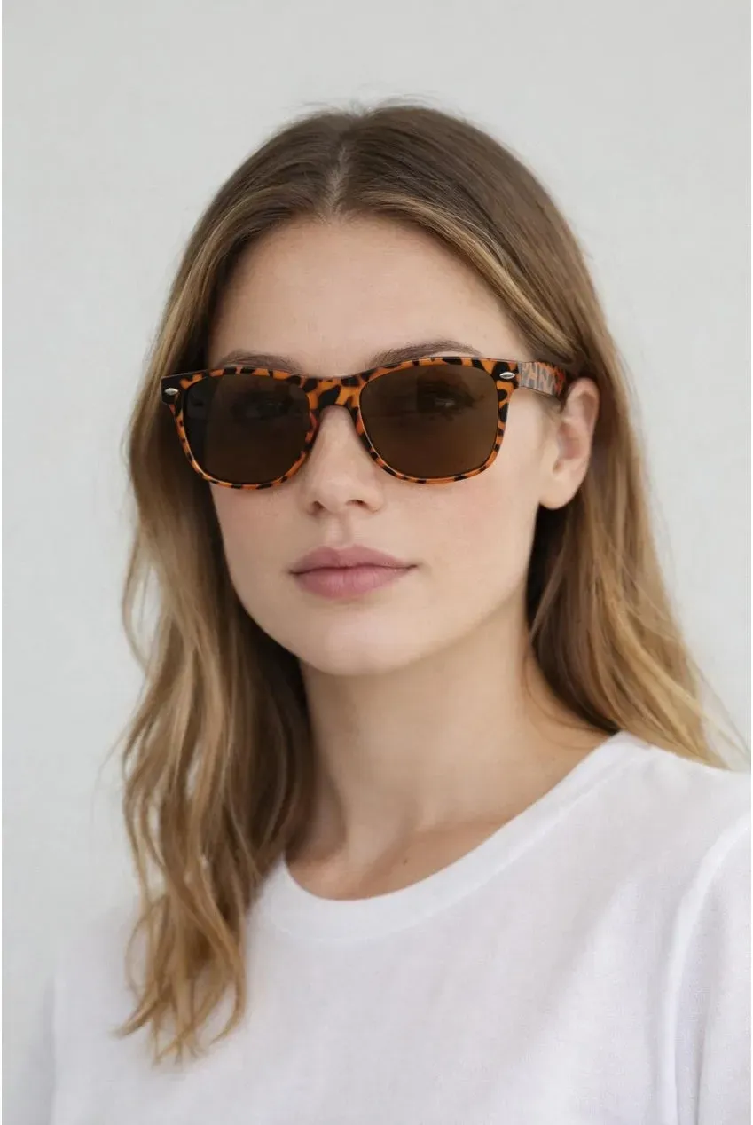 SVNX Wayfarer occhiali da sole tartarugati marroni