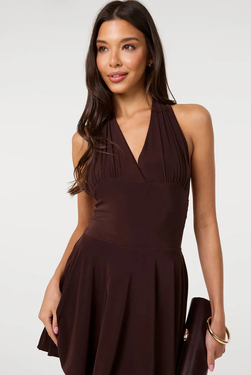 Pink Vanilla Slinky abito mini cioccolato halter