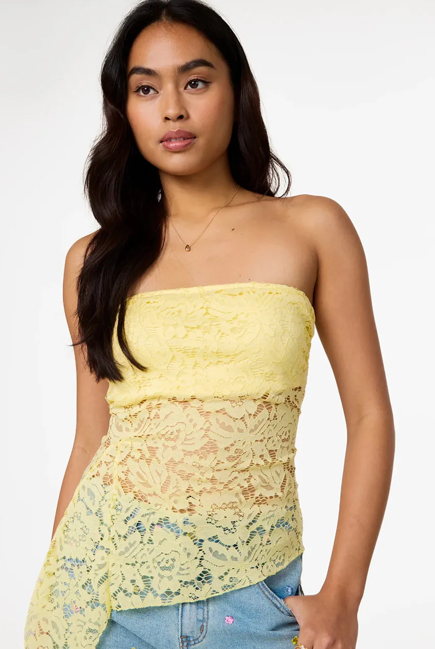 Pink Vanilla Lace top bandeau pizzo limone mon taglia