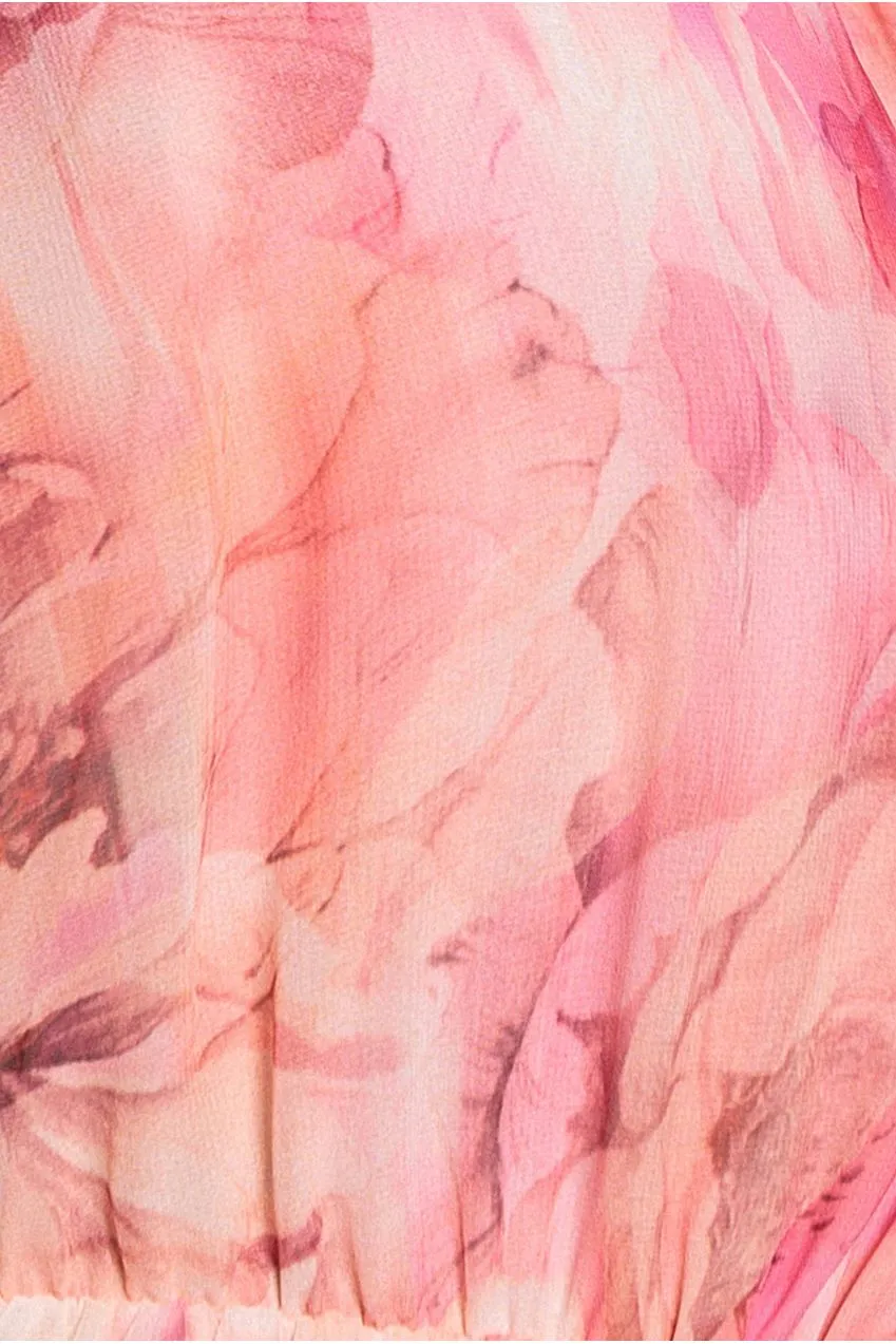Goddiva Floral Wrap DR5132 abito midi blush chiffon