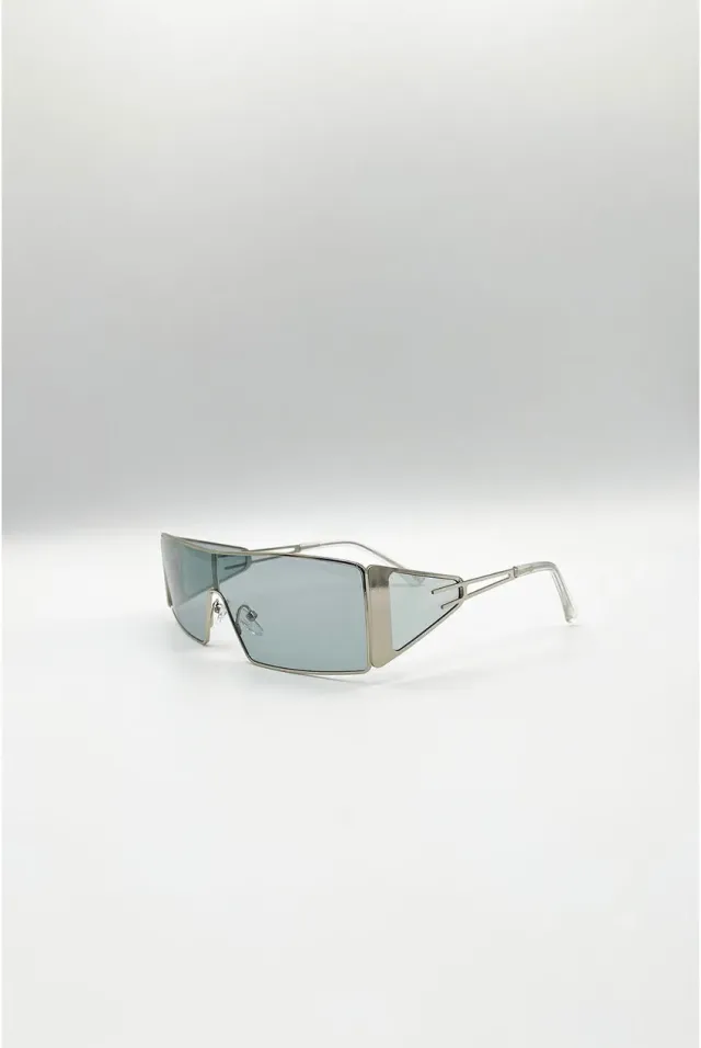 SVNX Flattop occhiali sole rettangolari argento metallo
