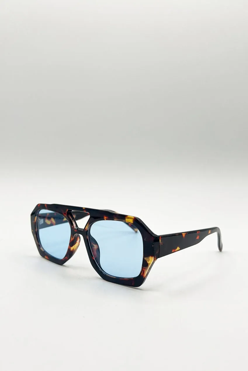 SVNX SG2500320 occhiali da sole tartarugati lenti blu navigator