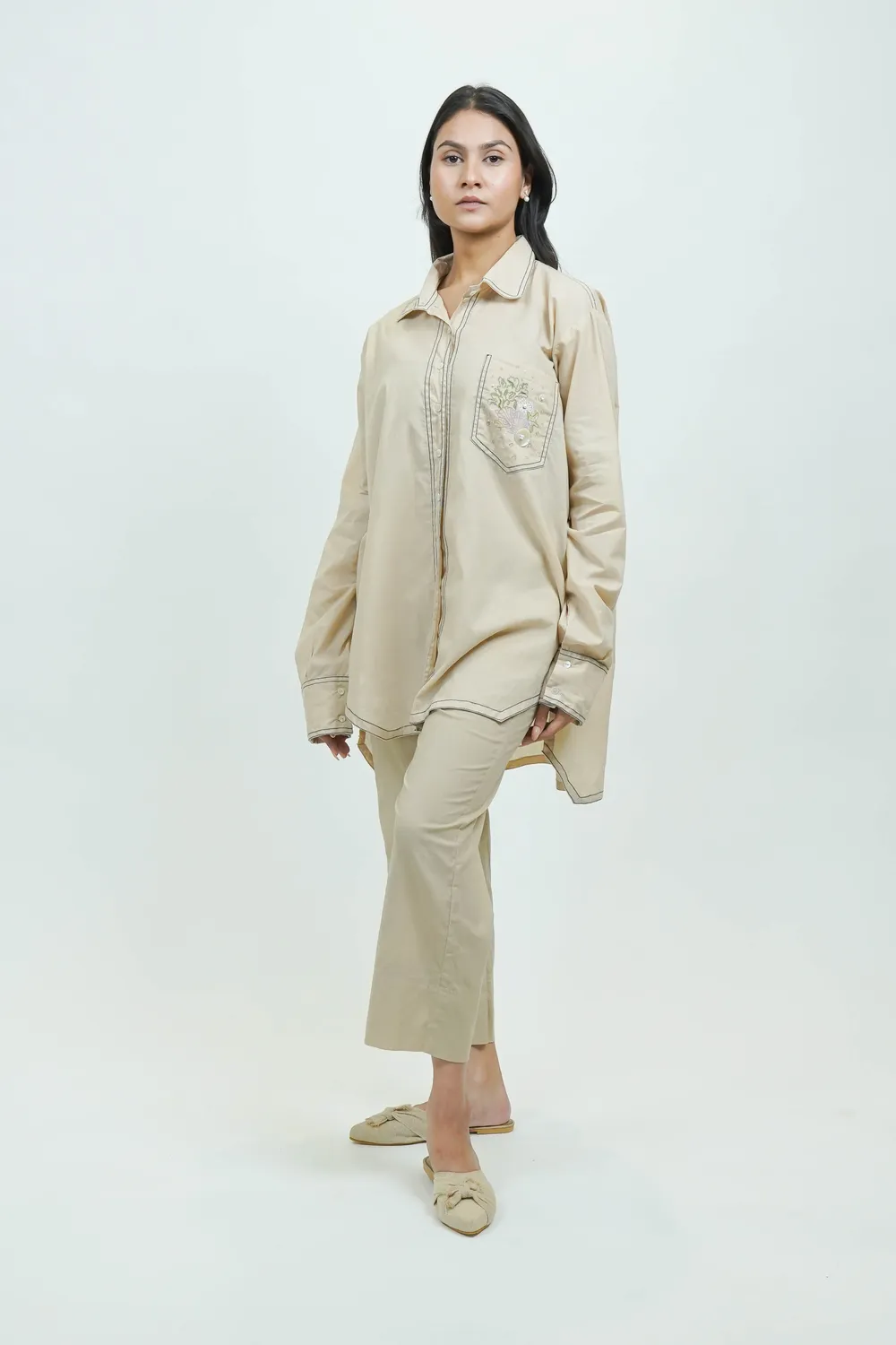 Our Dve S0026 pantaloni cotone avorio
