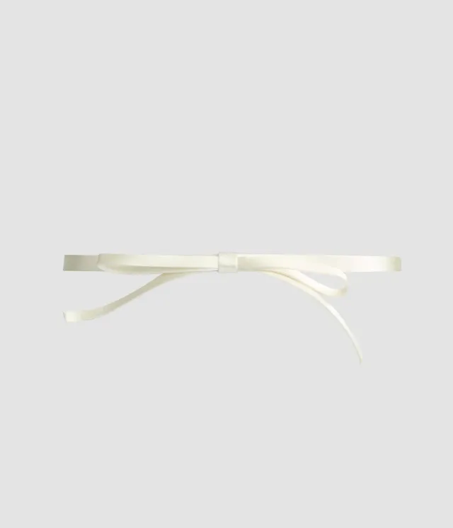 Erdem Narrow Bow Belt cintura raso avorio fiocco