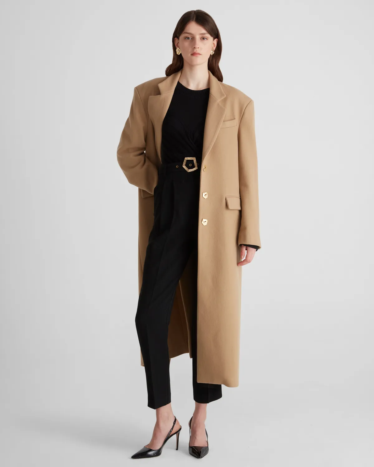 Violante Nessi Verga cappotto beige in cashmere lana