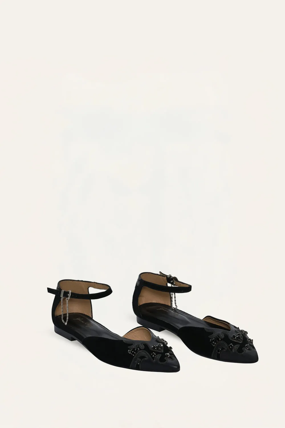 Johanna Ortiz Moonlit Canopy ballerine nere pelle fibbia