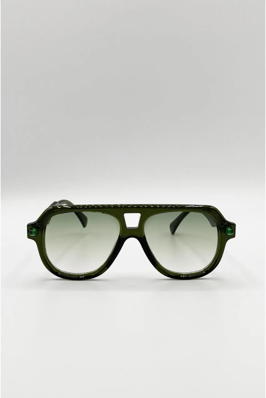 SVNX Bold Navigator Occhiali da Sole Verdi Lente Verde