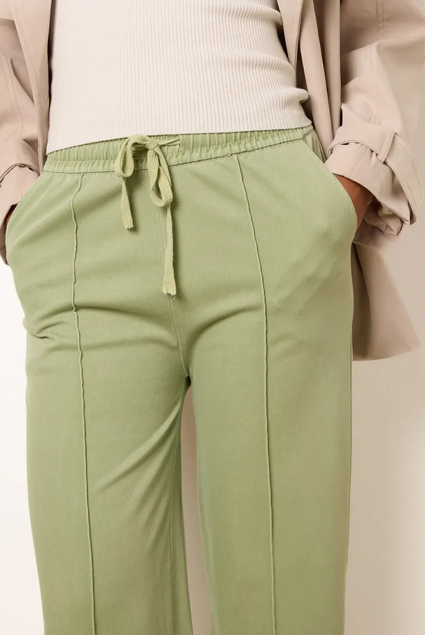 Blue Vanilla Seam Detail pantaloni verdi vita elastica