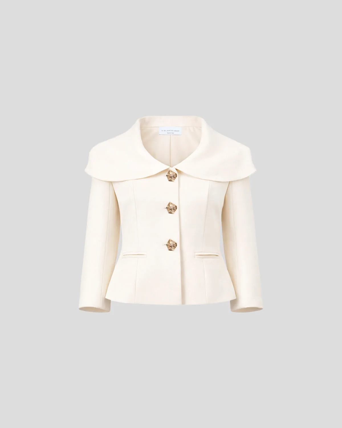 Violante Nessi Amato blazer avorio lana double crepe