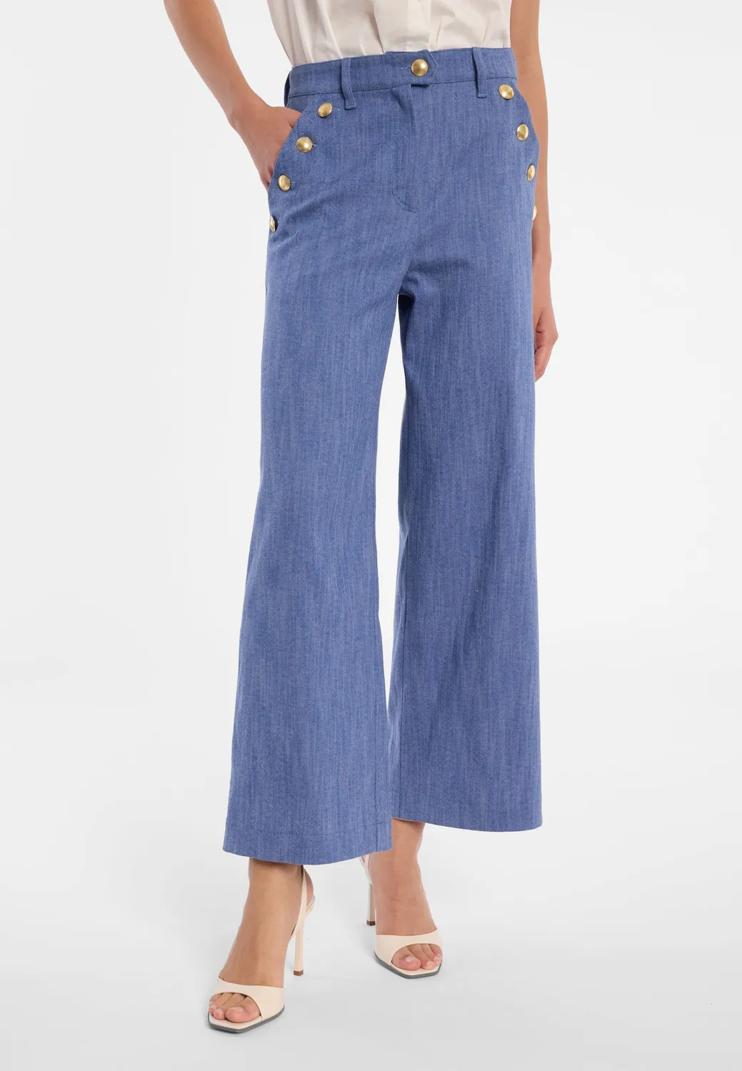 Ana Alcazar Dizli pantaloni cropped denim vita alta