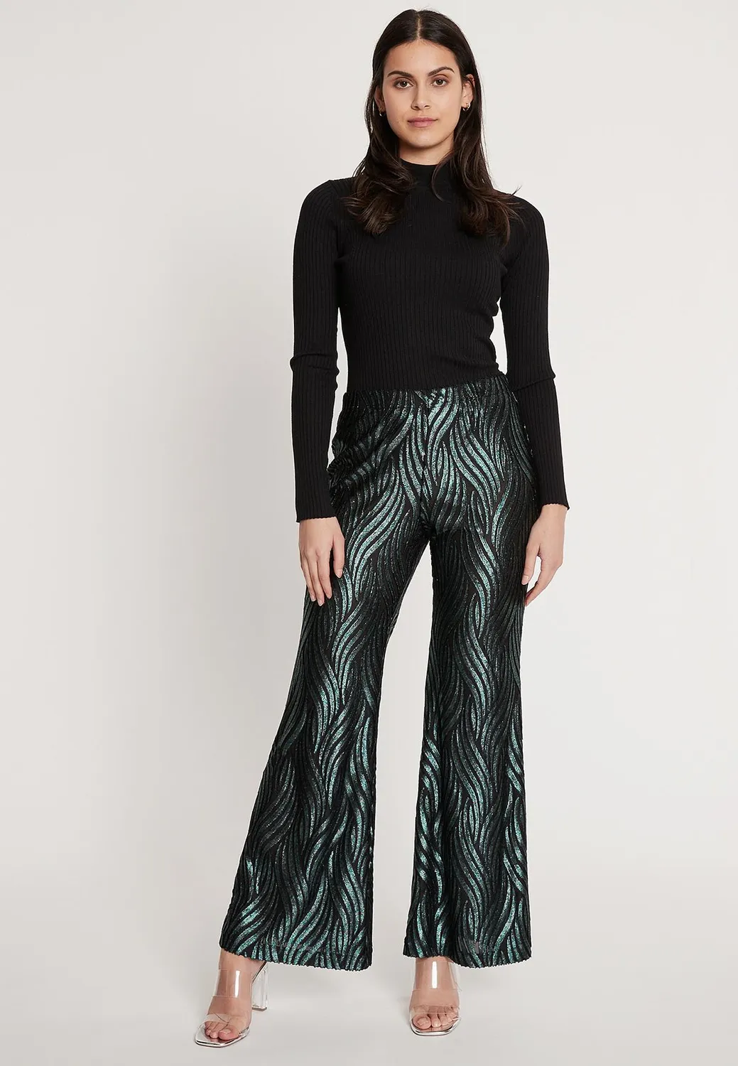 Ana Alcazar Ifisa pantaloni velluto zampa neri