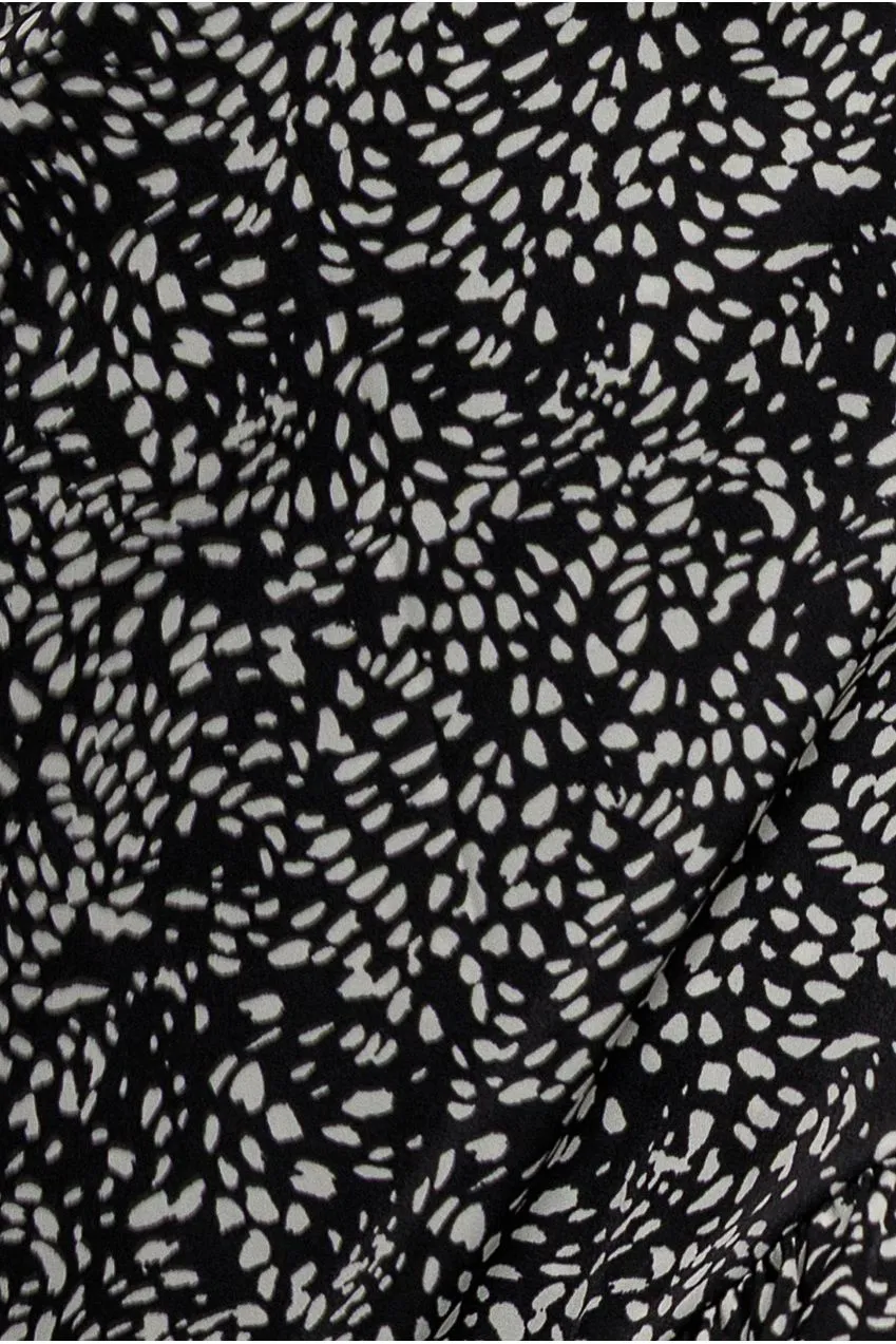 Goddiva Spaghetti Strap Polka Dot Wrap abito midi pois