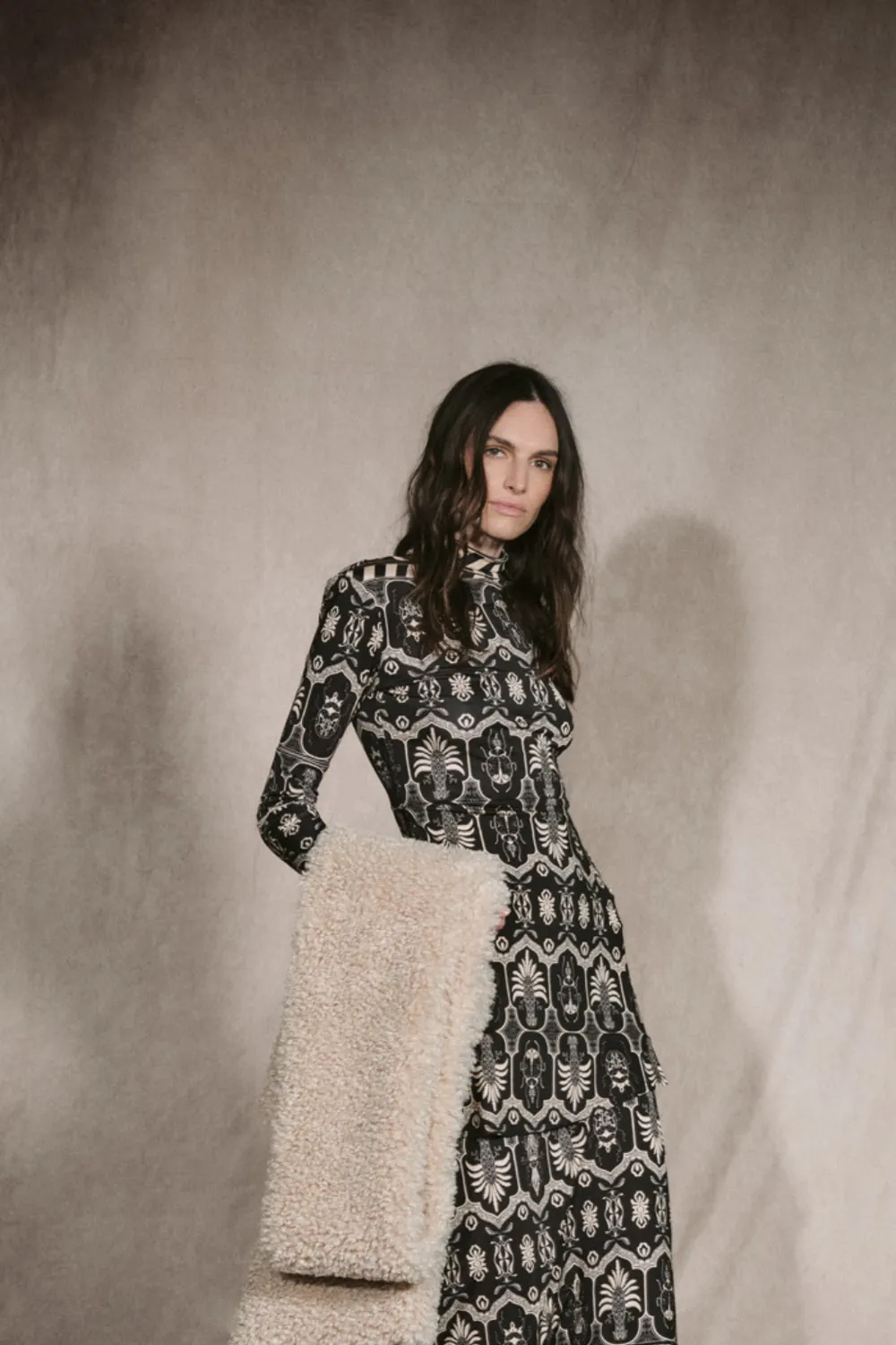 Johanna Ortiz Heaven of Reverie top jersey nero fantasia