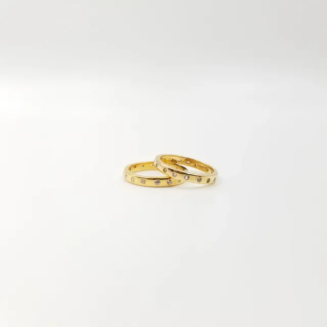 Our Dve Pinion Ring anello oro zircone