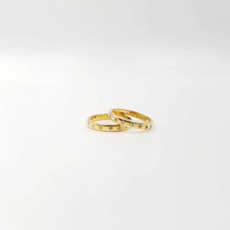 Our Dve Pinion Ring anello oro zircone