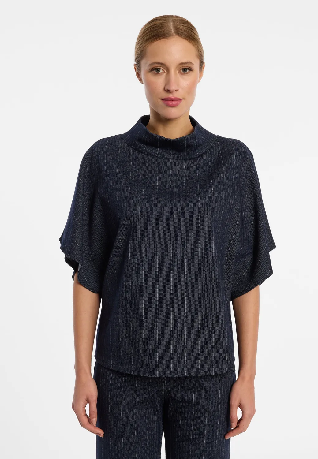Ana Alcazar Enliya top kimono gessato blu