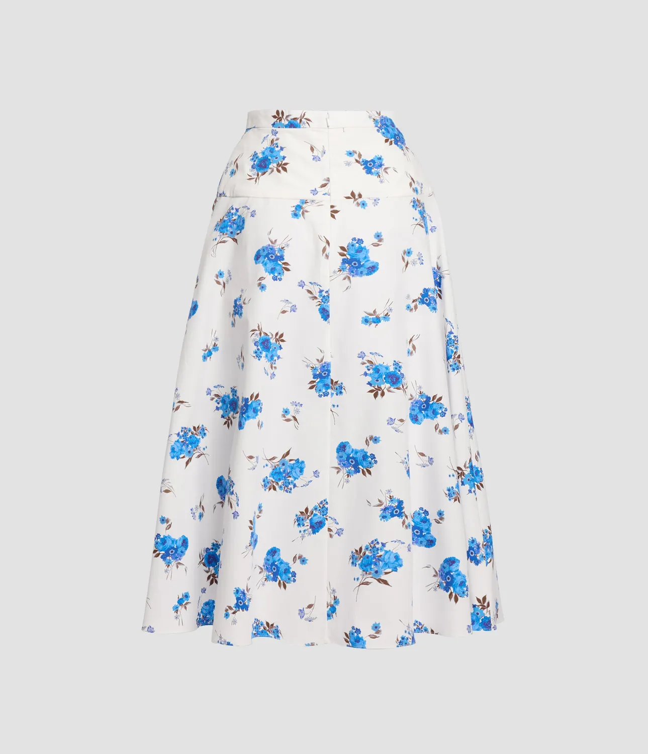 Erdem Gonna Midi Floreale Popeline Cotone Pesante