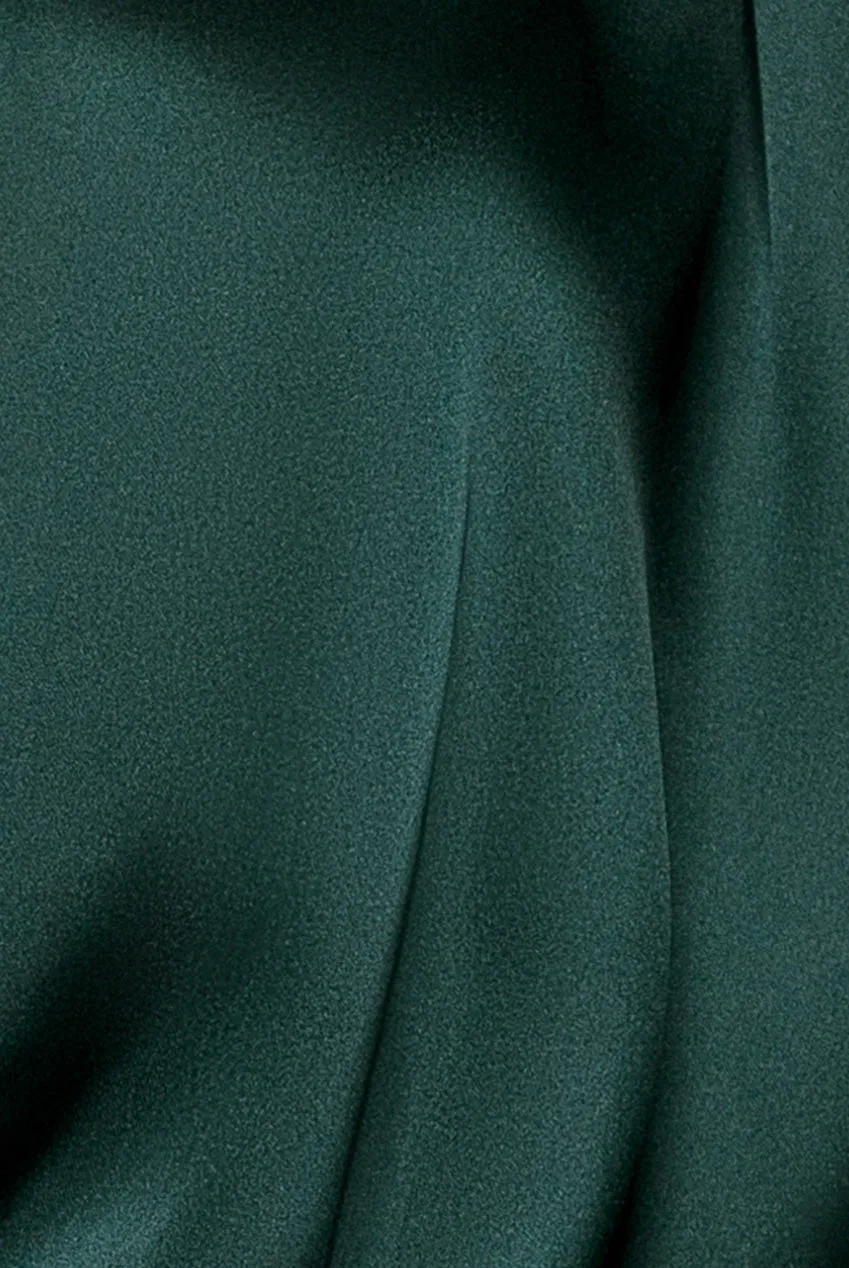 Goddiva Top Satinato Incrociato Verde Smeraldo