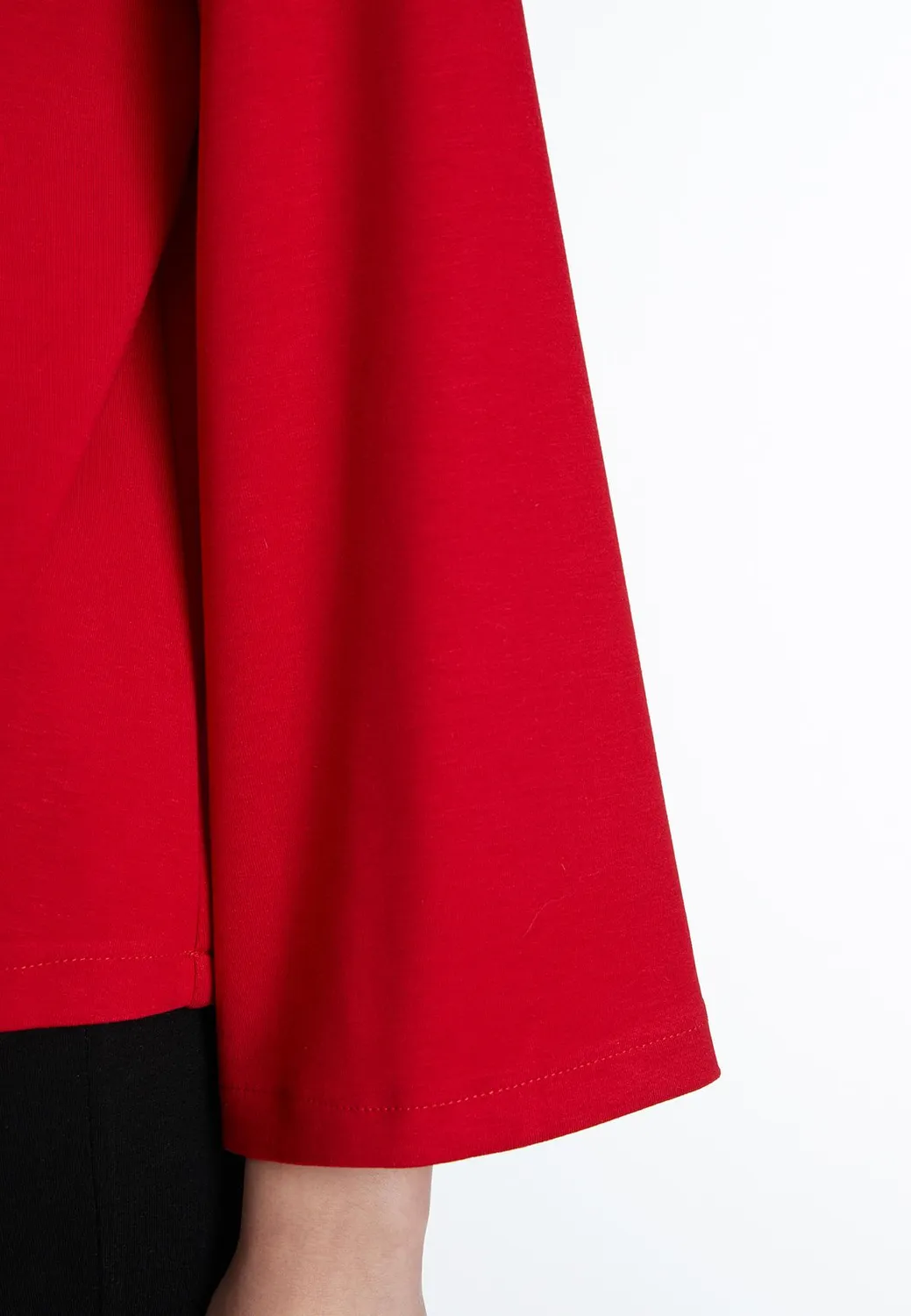 Ana Alcazar Sitia top jersey rosso maniche tromba