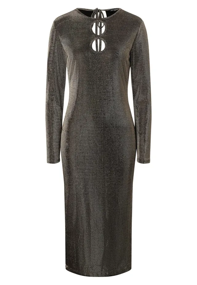Ana Alcazar Ikora abito midi lurex ritagli