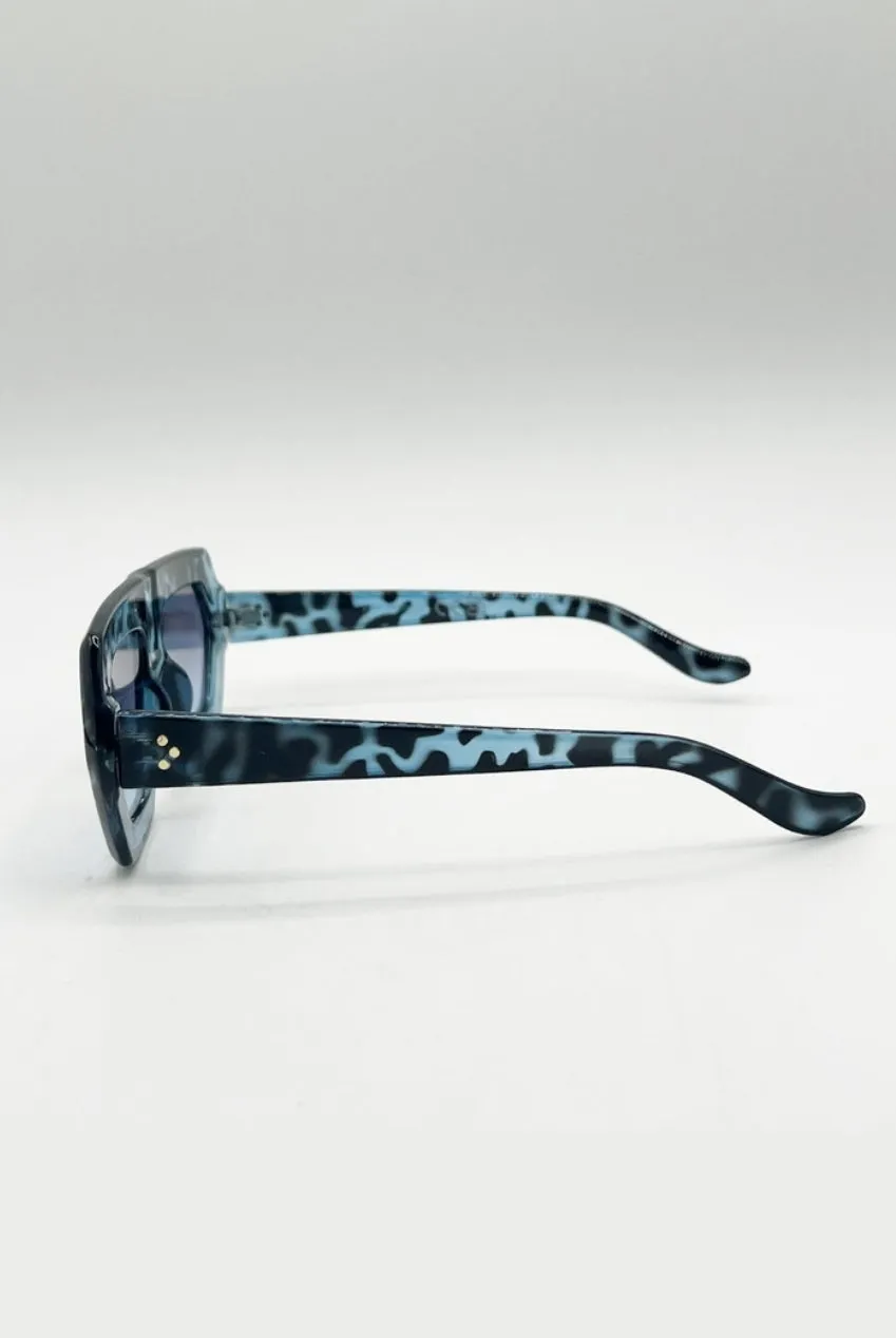 SVNX Flat SG2500620 occhiali da sole blu leopardato cat.2