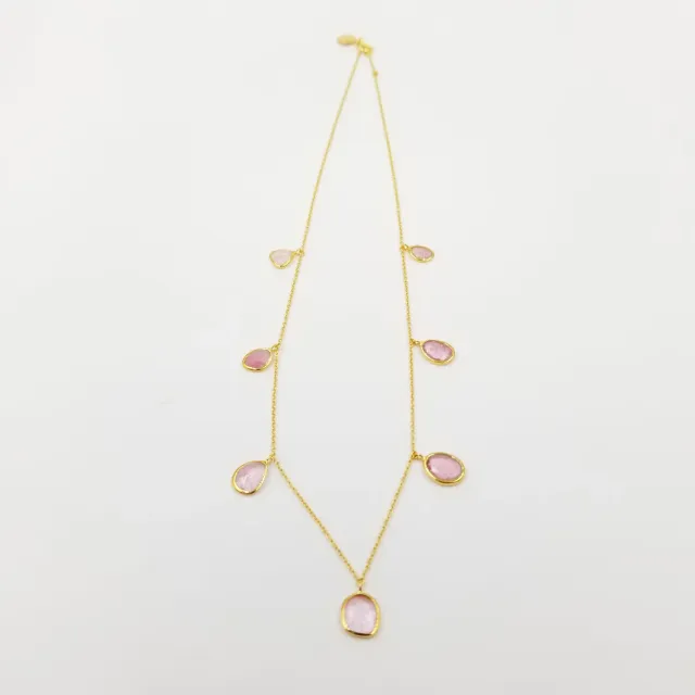 Our Dve Pink Tourmaline Choker collana placcato oro tormalina rosa
