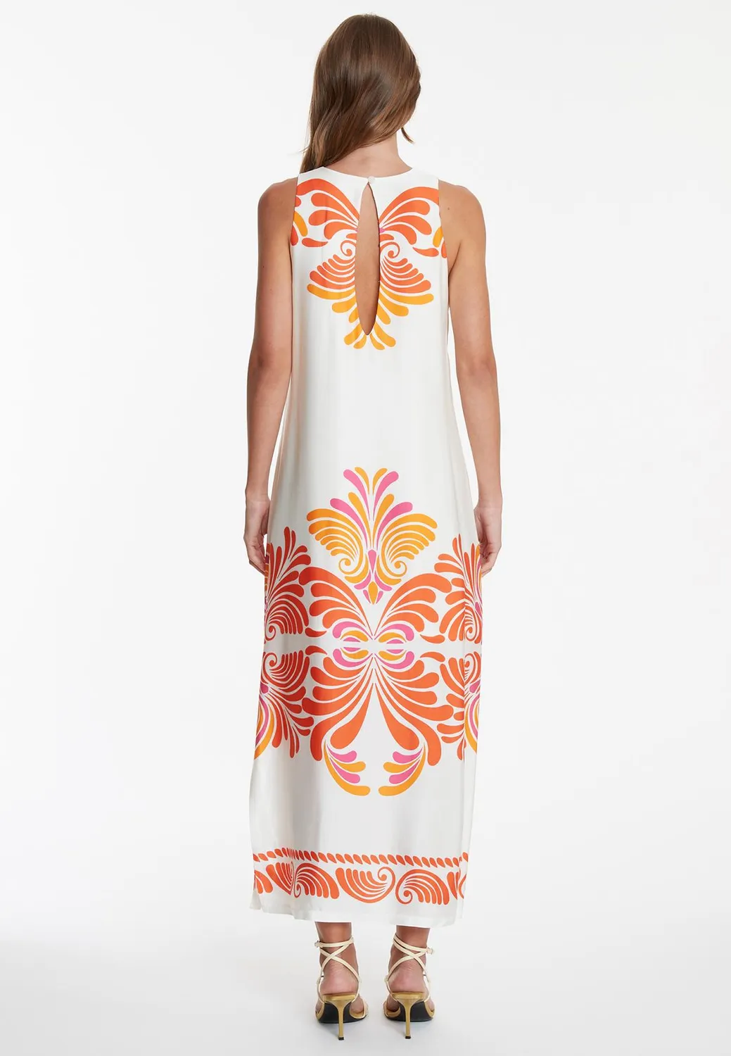Ana Alcazar Waya Abito Maxi Satin Stampa