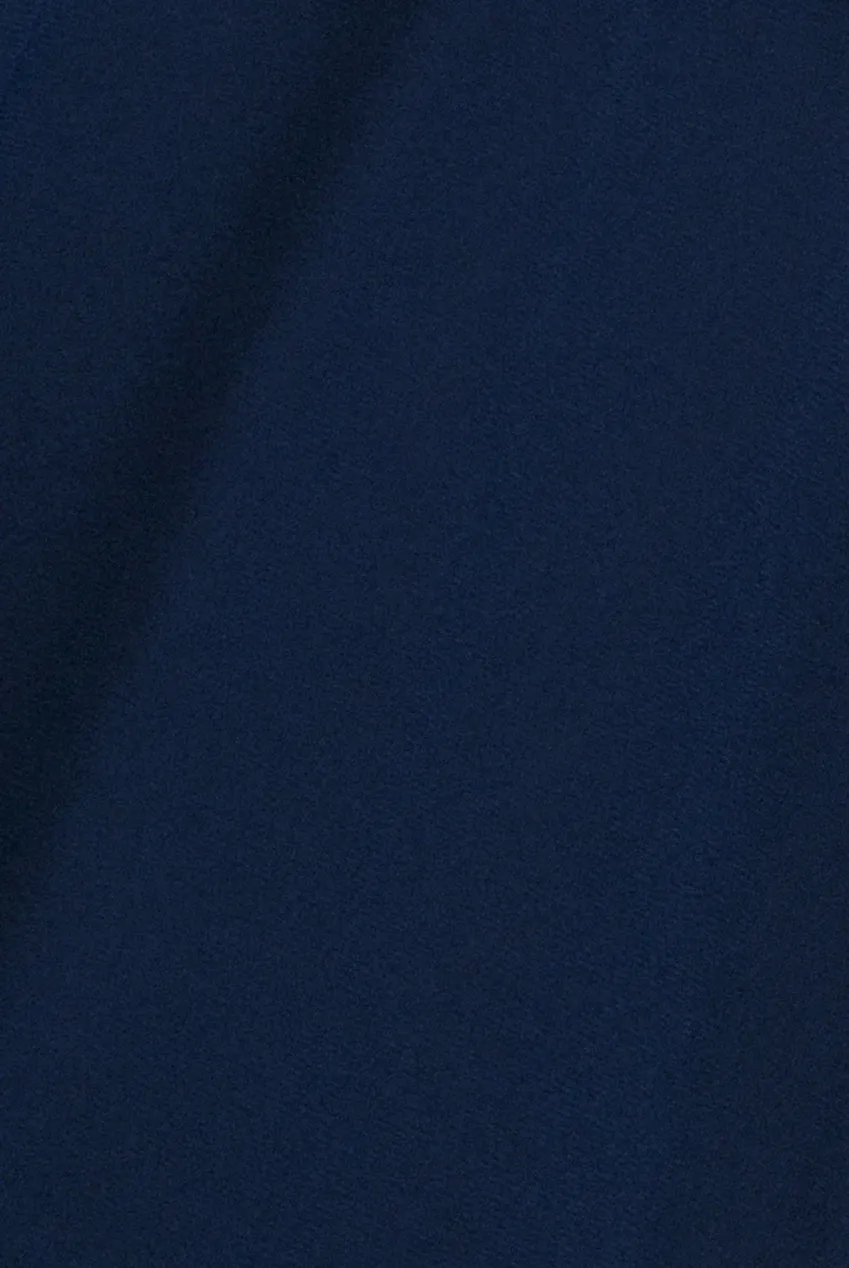 Goddiva Tiered Chiffon abito blu navy incrocio maniche lunghe