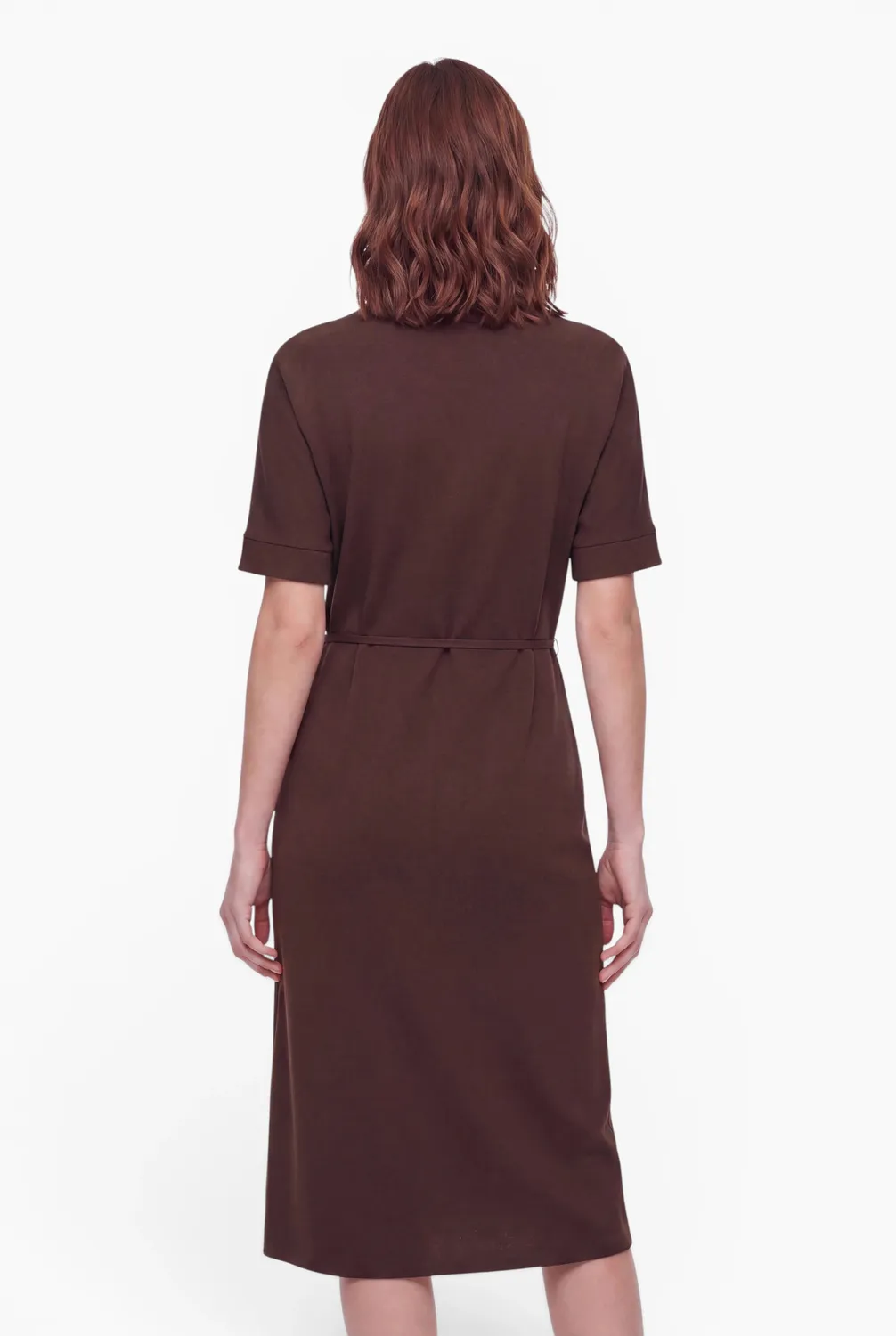 Ana Alcazar Enlyroea abito midi color espresso