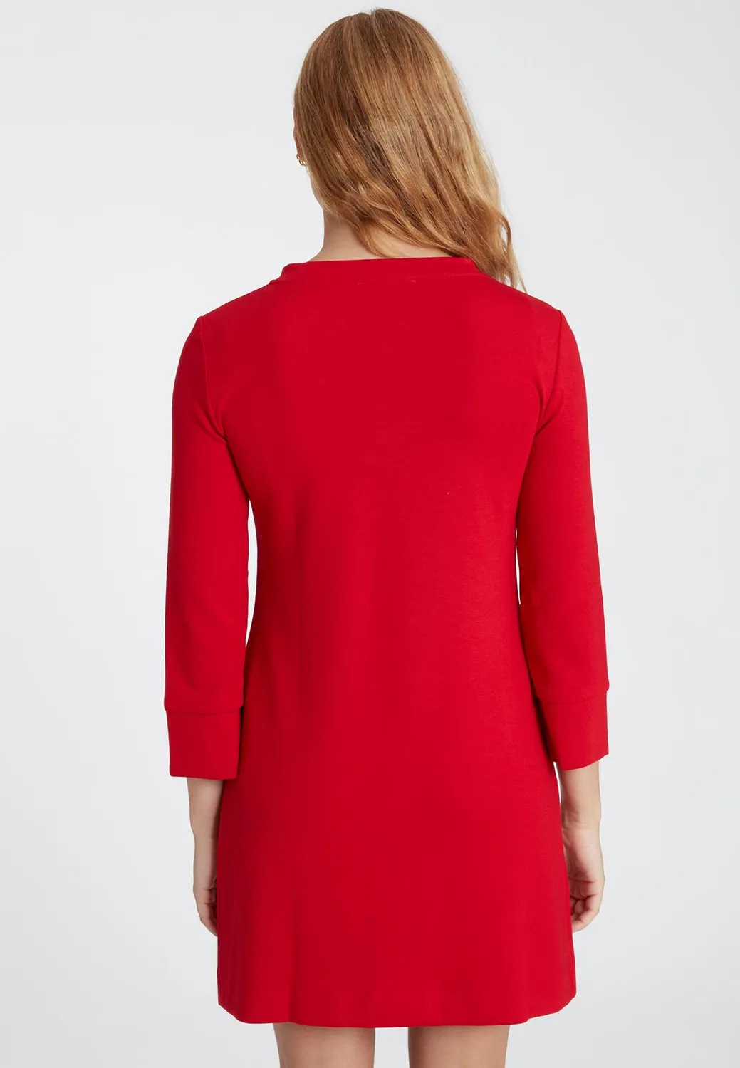 Ana Alcazar Sipea abito linea A rosso jersey