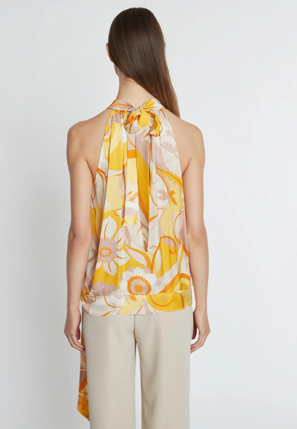 Ana Alcazar Redia top all'americana floreale giallo