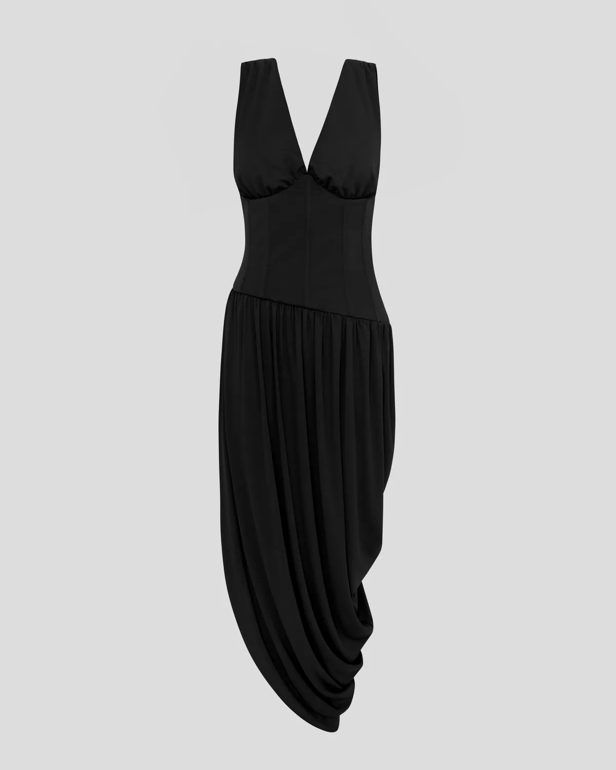 Violante Nessi Fila abito nero jersey scollo a V