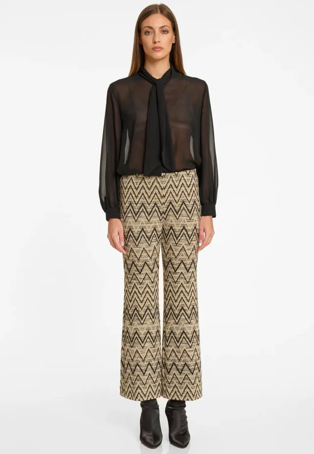 Ana Alcazar Ashora pantaloni cropped maglia zigzag caldo
