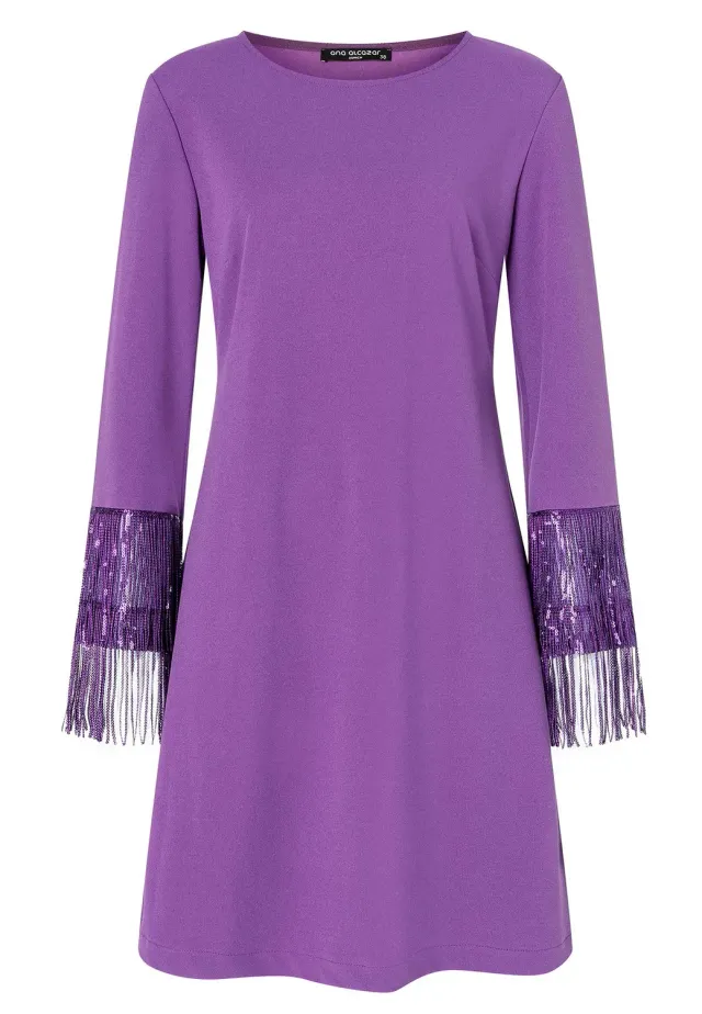 Ana Alcazar Oana abito svasato viola paillettes
