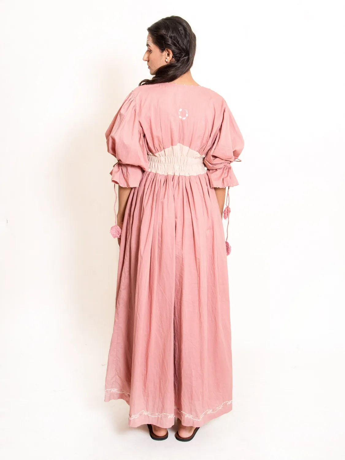 Our Dve Cordelia Turt Dress abito cotone rosa cipolla