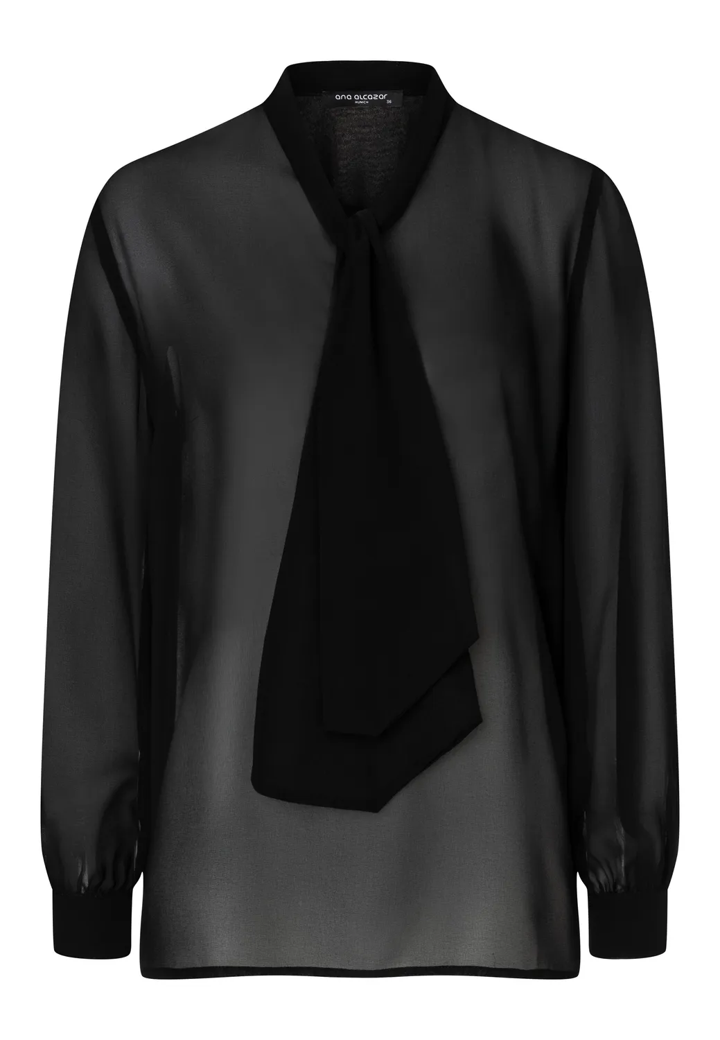 Ana Alcazar Cosara blusa in chiffon nera con fiocco