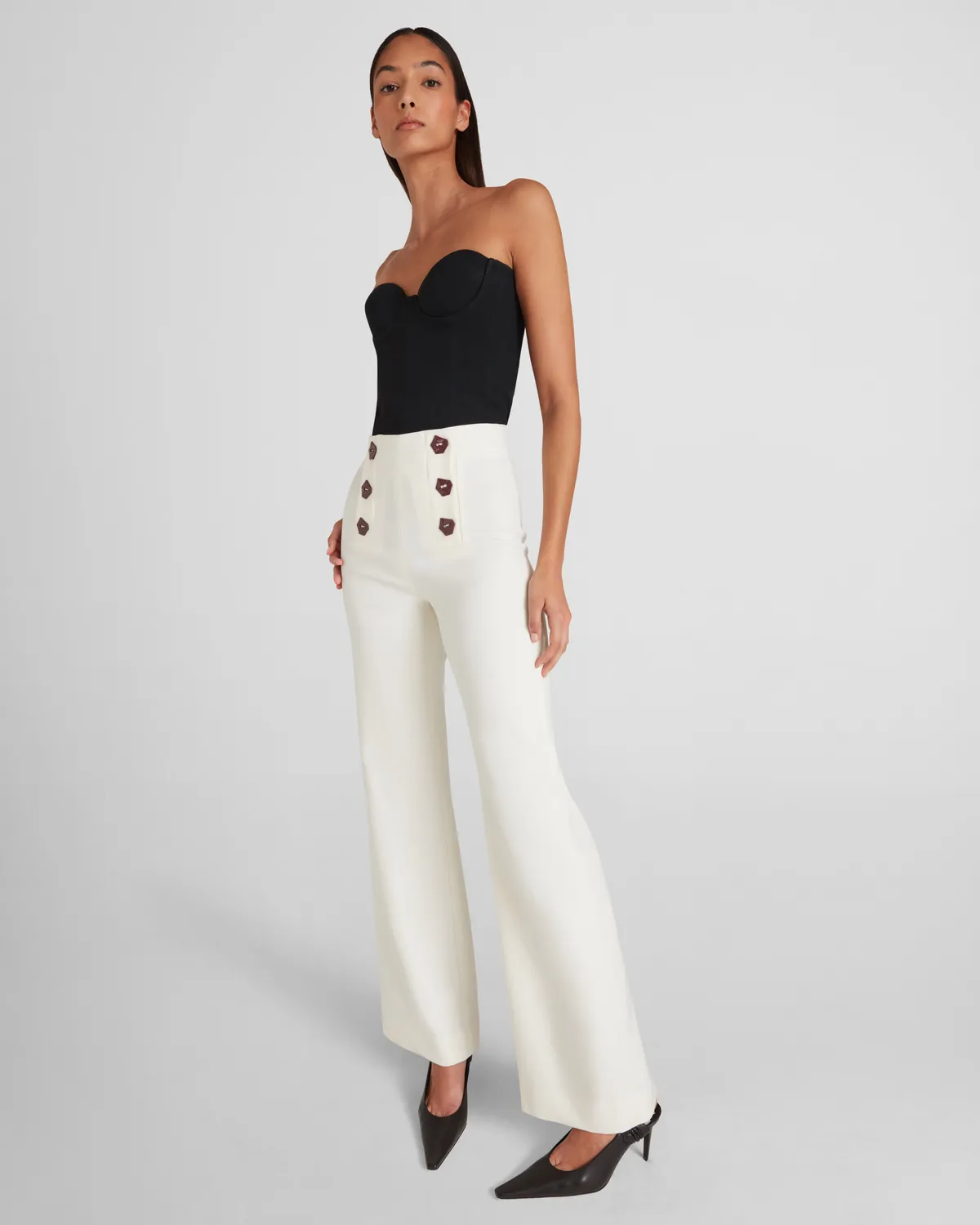 Violante Nessi Dumas top bustier nero sable cady