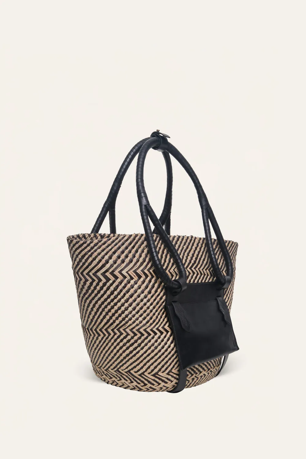 Johanna Ortiz Destination Seaside tote paglia nera ecru