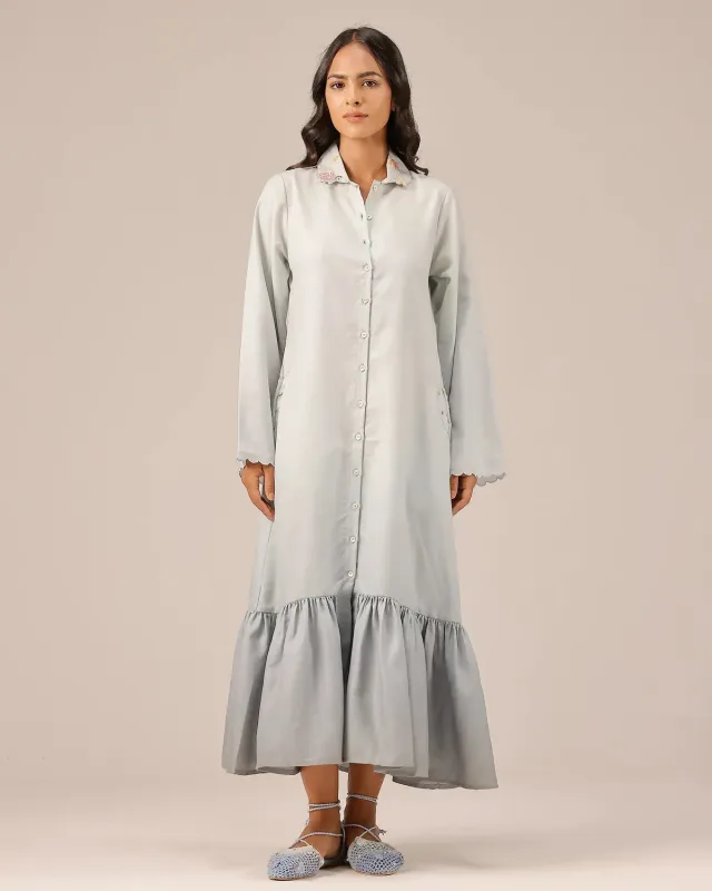 Our Dve Seafoam abito donna grigio lino