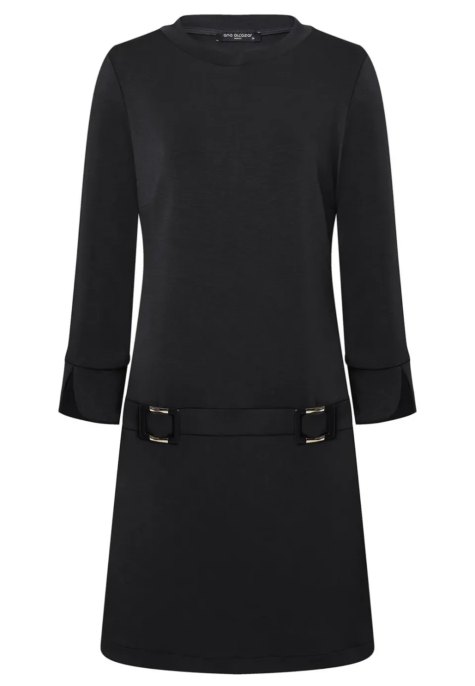 Ana Alcazar Seala abito jersey nero stile sixties