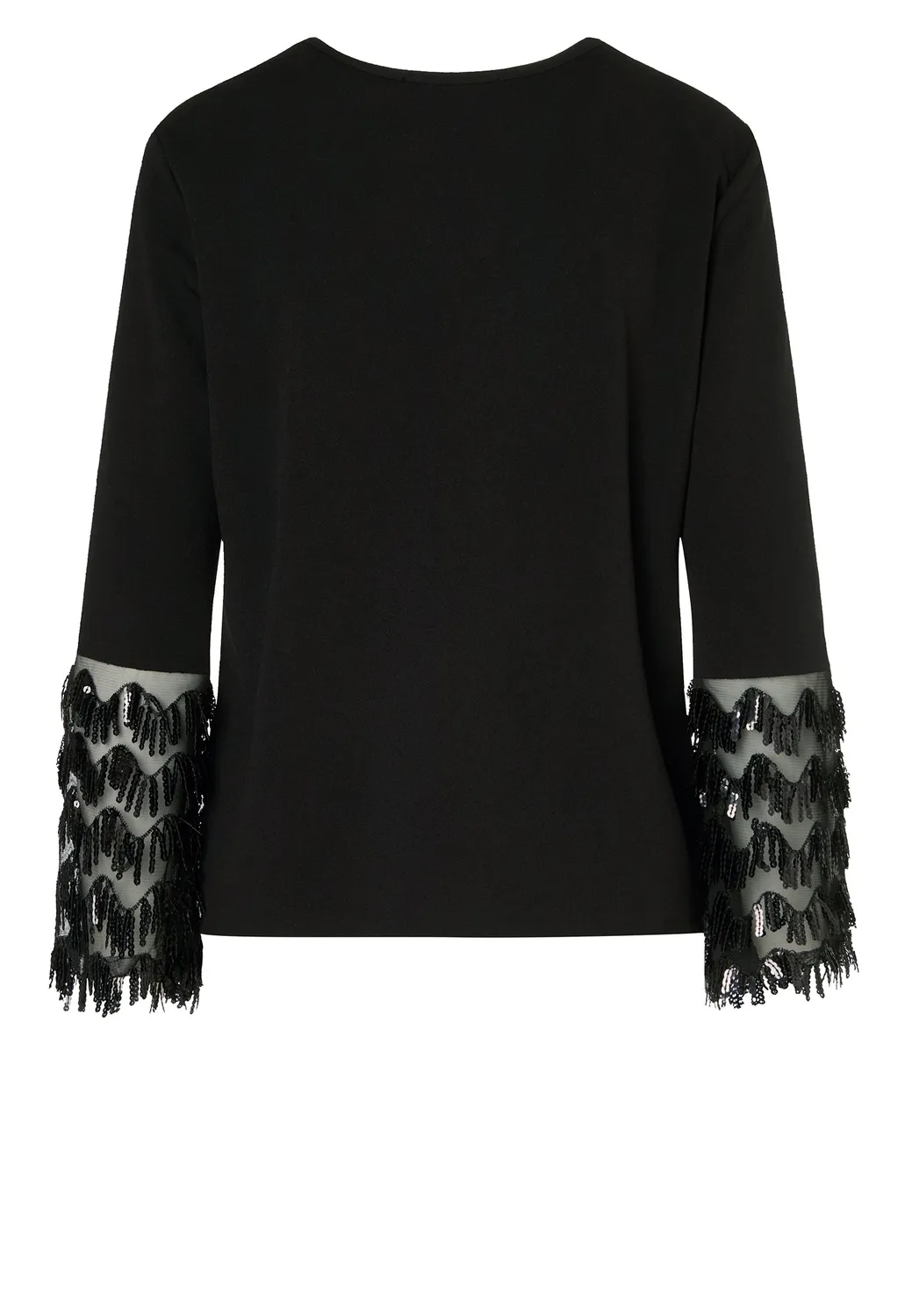 Ana Alcazar Ephlin top frange nero scollo goccia