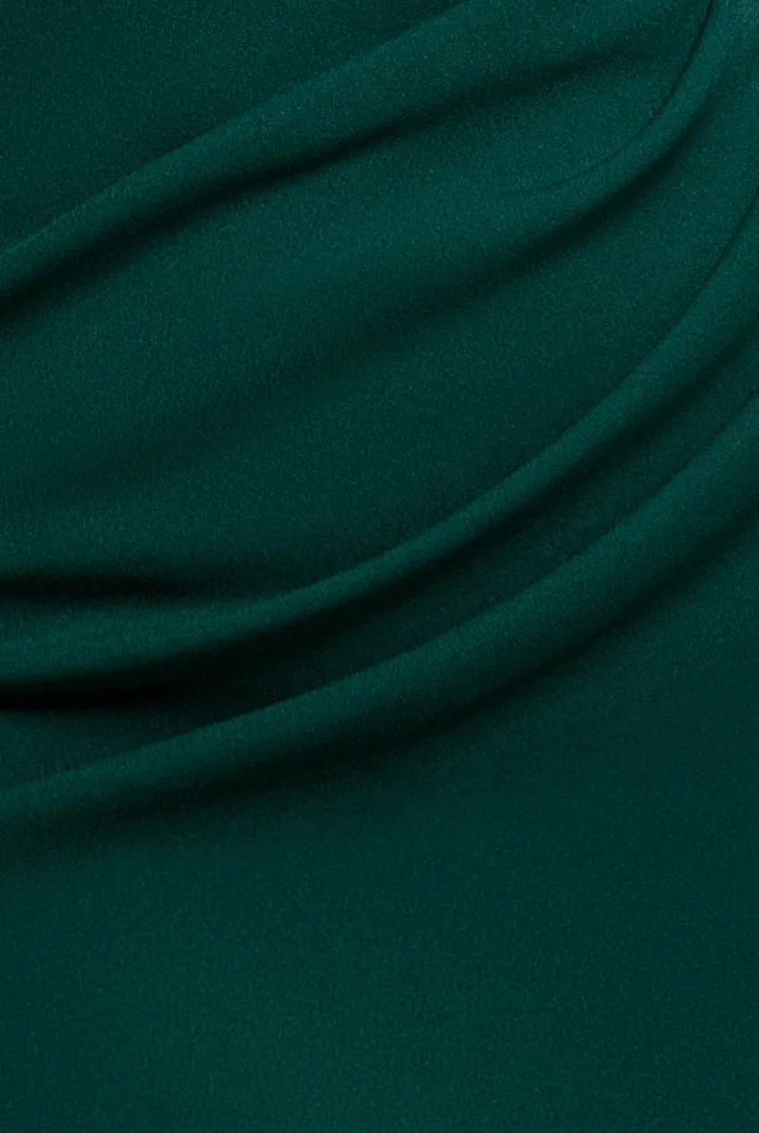 Goddiva Bardot abito maxi smeraldo scuba sirena
