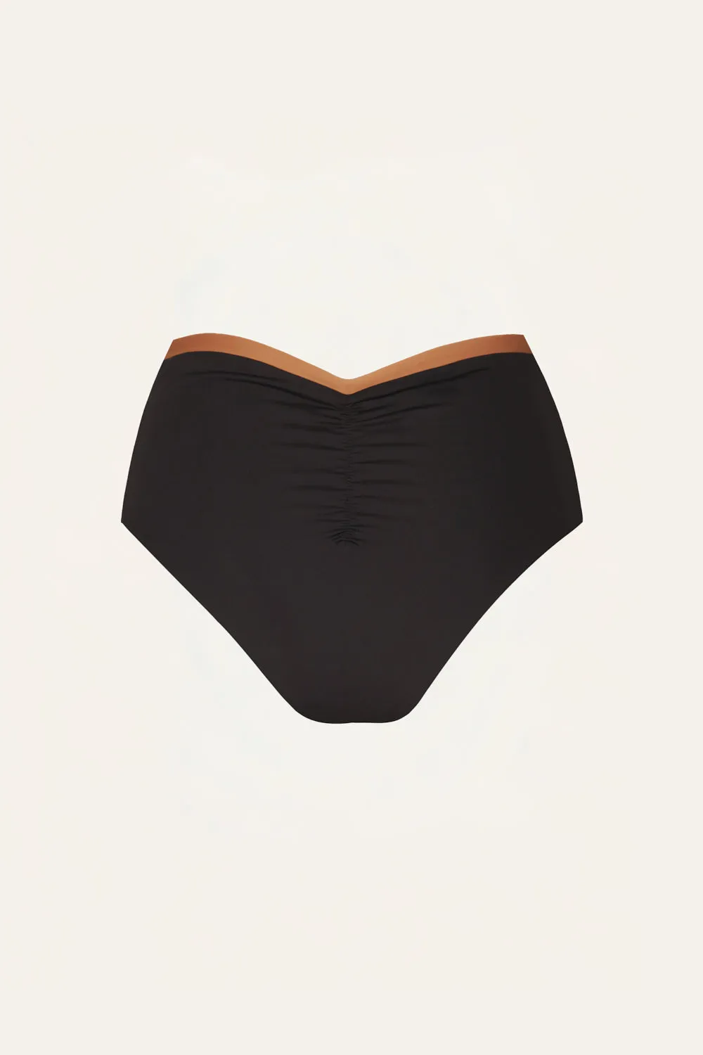Johanna Ortiz Taita slip bikini vita alta nero ecru