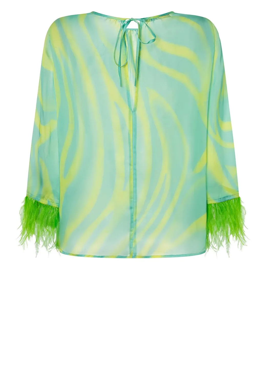 Ana Alcazar Pedmi camicetta chiffon animalier verde