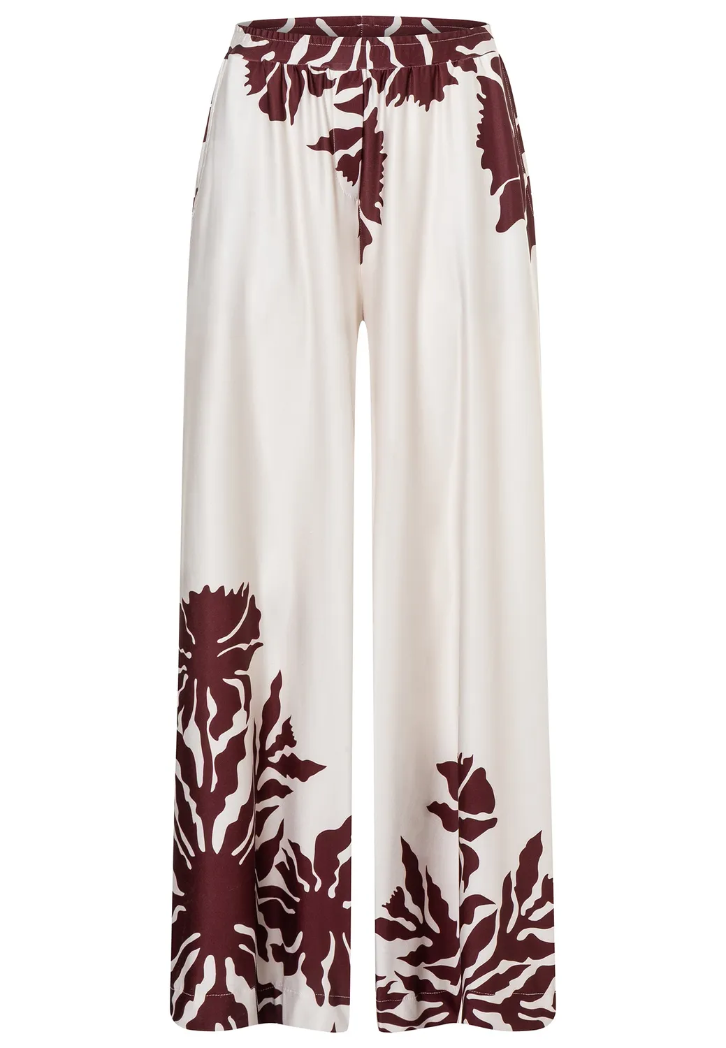 Ana Alcazar Dorinor pantaloni larghi fantasia beige