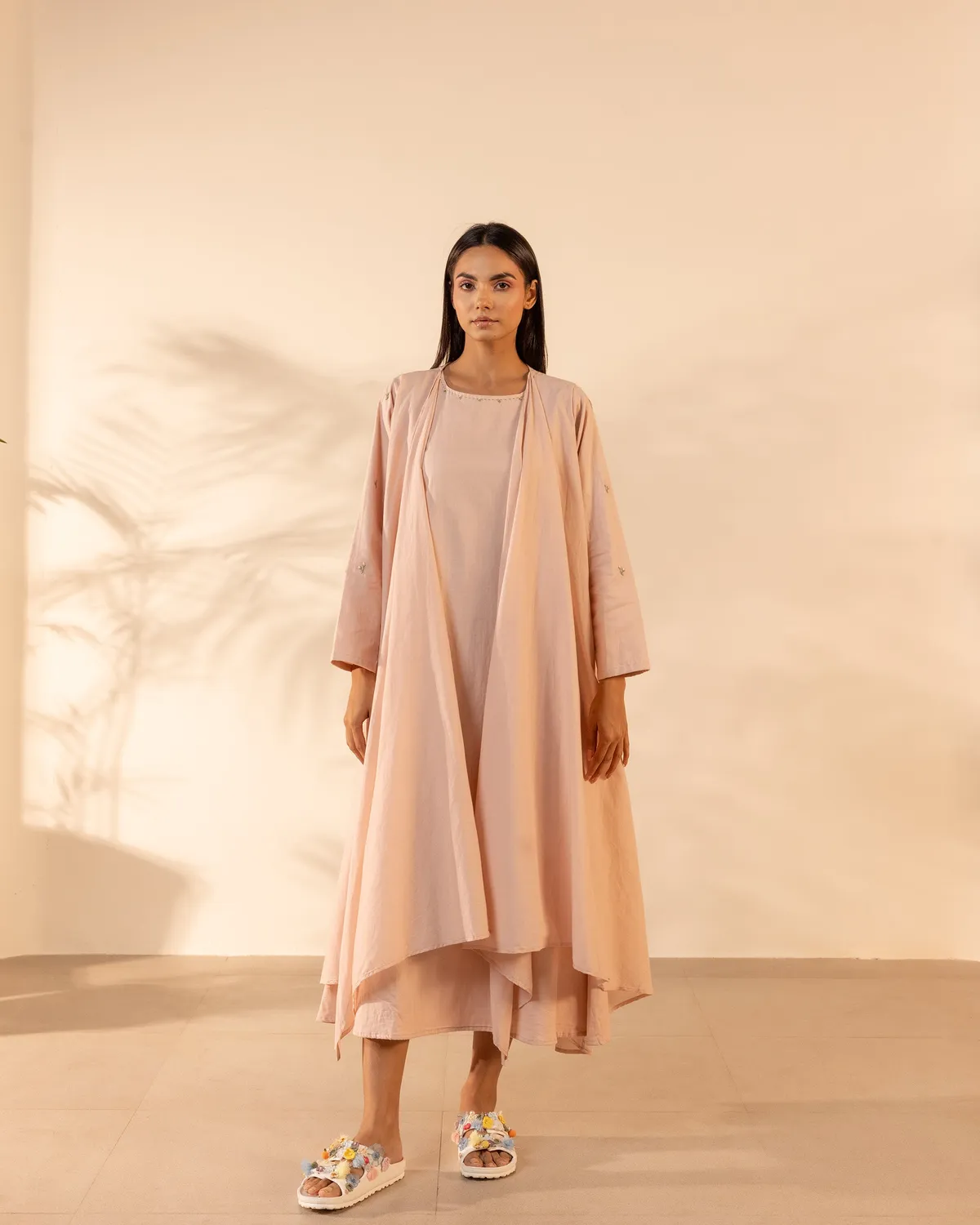 Our Dve Saffron Sky shrug rosa cotone