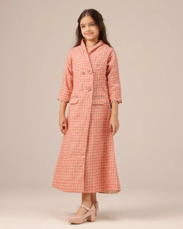 Our Dve Merry Berry Dress & Jacket completo rosa bambina