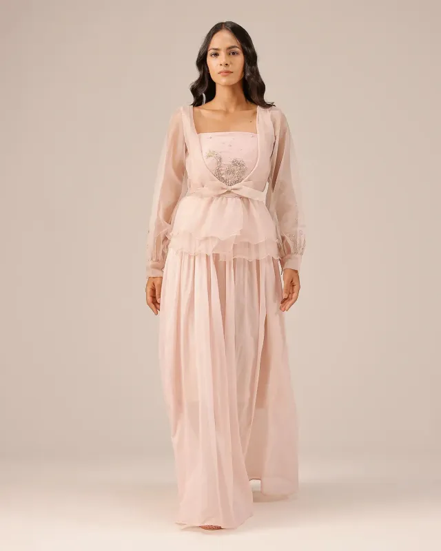 Our Dve Flora giacca organza rosa