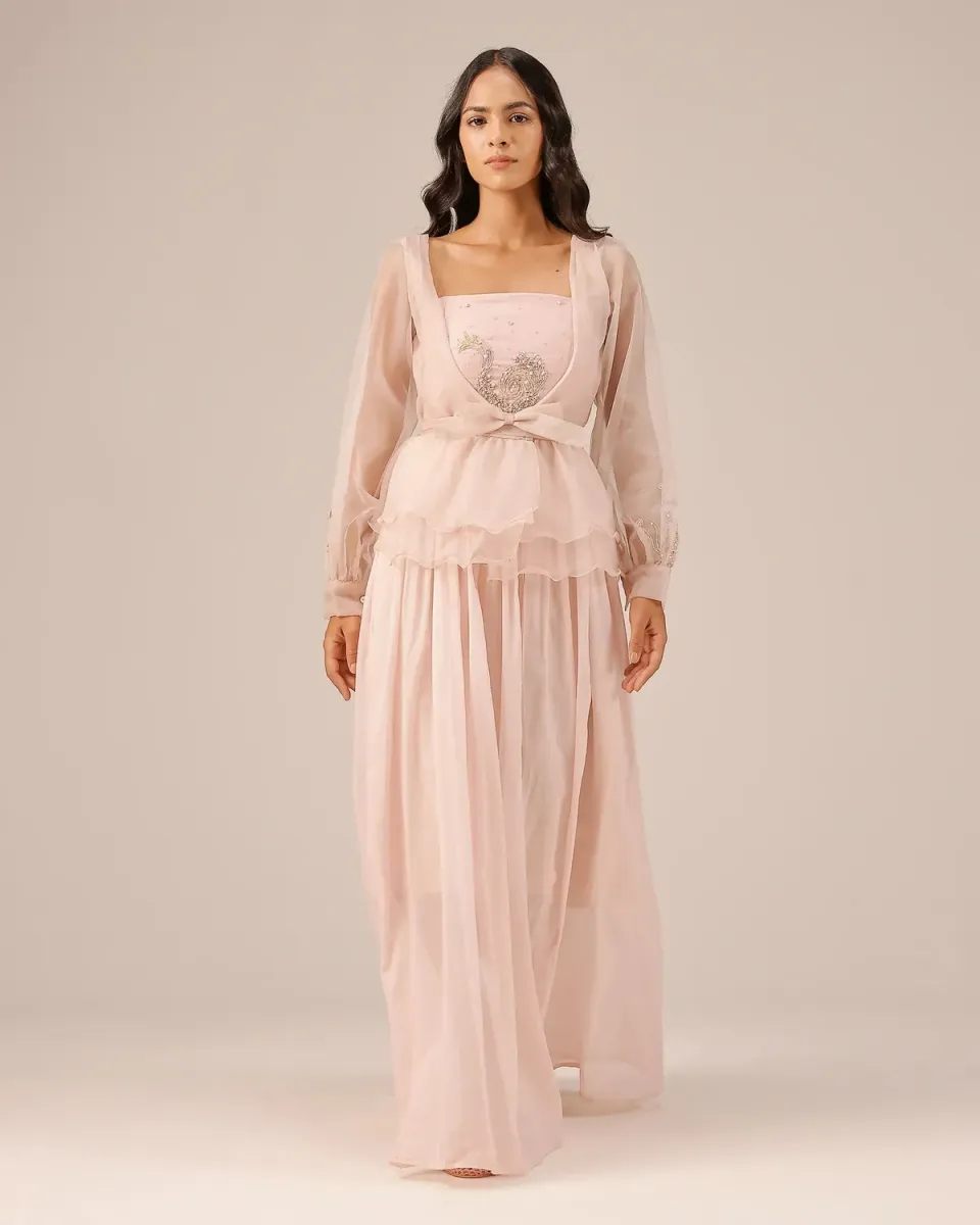 Our Dve Flora giacca organza rosa